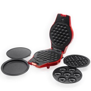 Aparat de waffe si gogosi Sonifer, 1000w, Rosu,