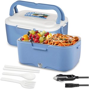 Cutie pentru pranz electrica, 24V, 1.5 l, Incalzitor Bento, Albastru