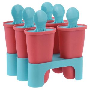 Matrita pentru inghetata, Excellent Houseware, 6 bucati, Roz/Albastru