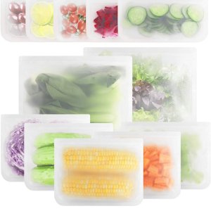 Set 11 Pungi alimentare Peva reutilizabile pe termen lung, ideale