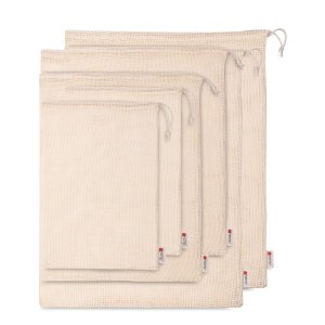 Set 6 saculeti reutilizabili bumbac, Textilia, impletit, diferite