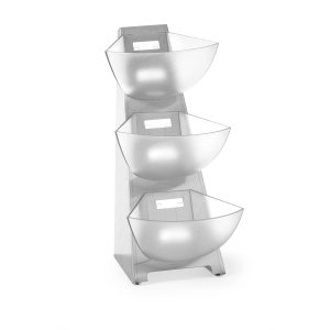 Suport etajat pentru servire zahar, lapte cafea, 3 compartimente