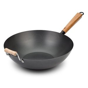 Tigaie wok, Nava &quot;Cantonese&quot;, din otel carbon, 35 cm